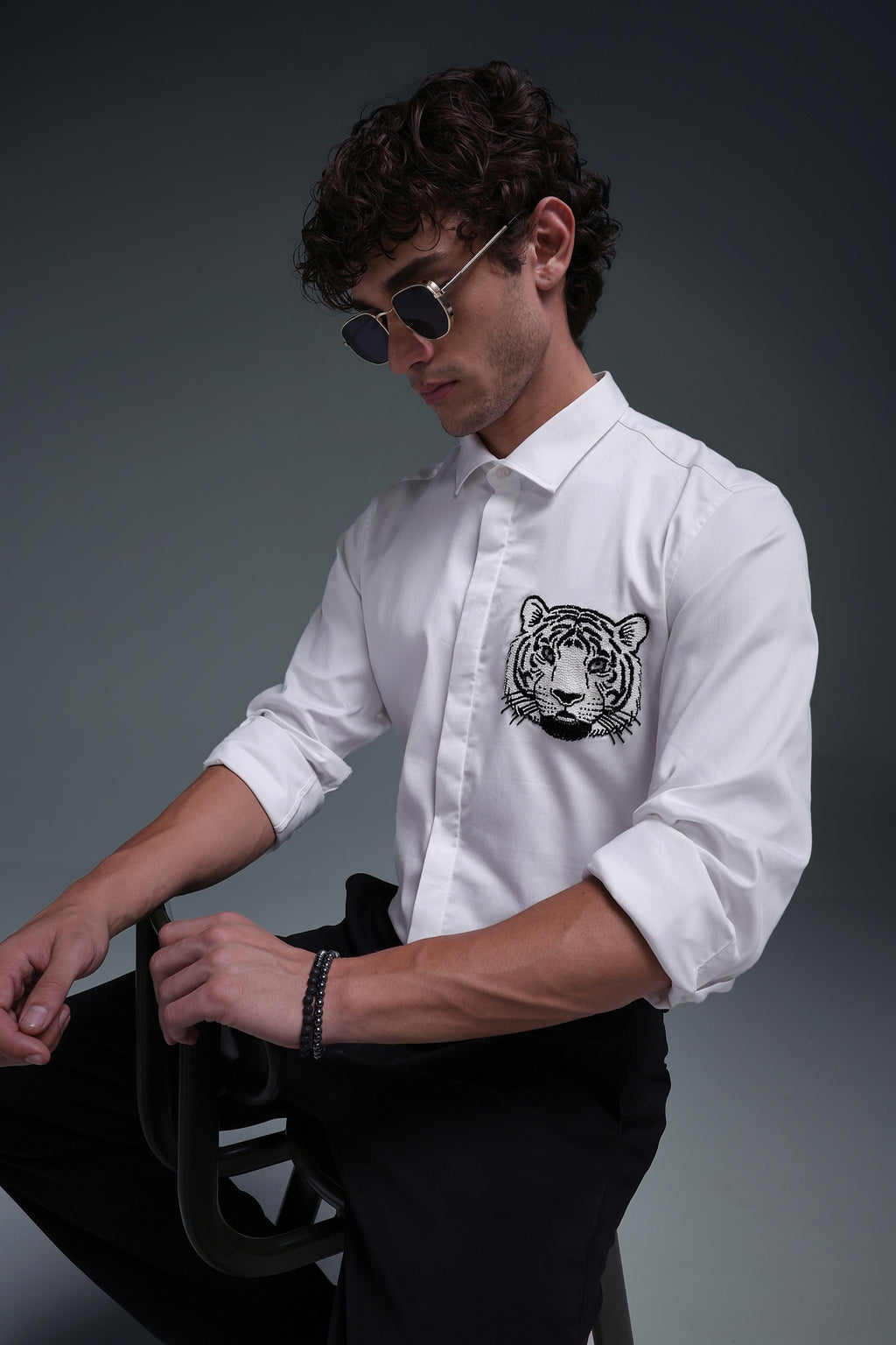 Predator(Tiger) - Hand Embroidered Designer Shirt