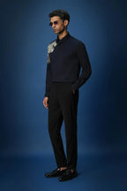 Narasimha embroidered Designer Shirt - Navy