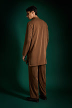 Echelon Designer Kurta Set - Caramel Brown