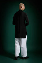 Bell Clusters Hand Embroidered Designer Kurta - Black