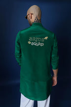 Bride Squad Hand Embroidered Bundi Set - Green
