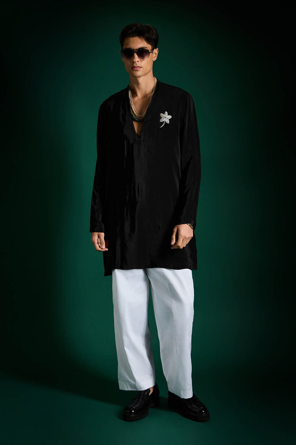 Lamina Hand Embroidered Designer Kurta - Black