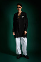 Lamina Hand Embroidered Designer Kurta - Black