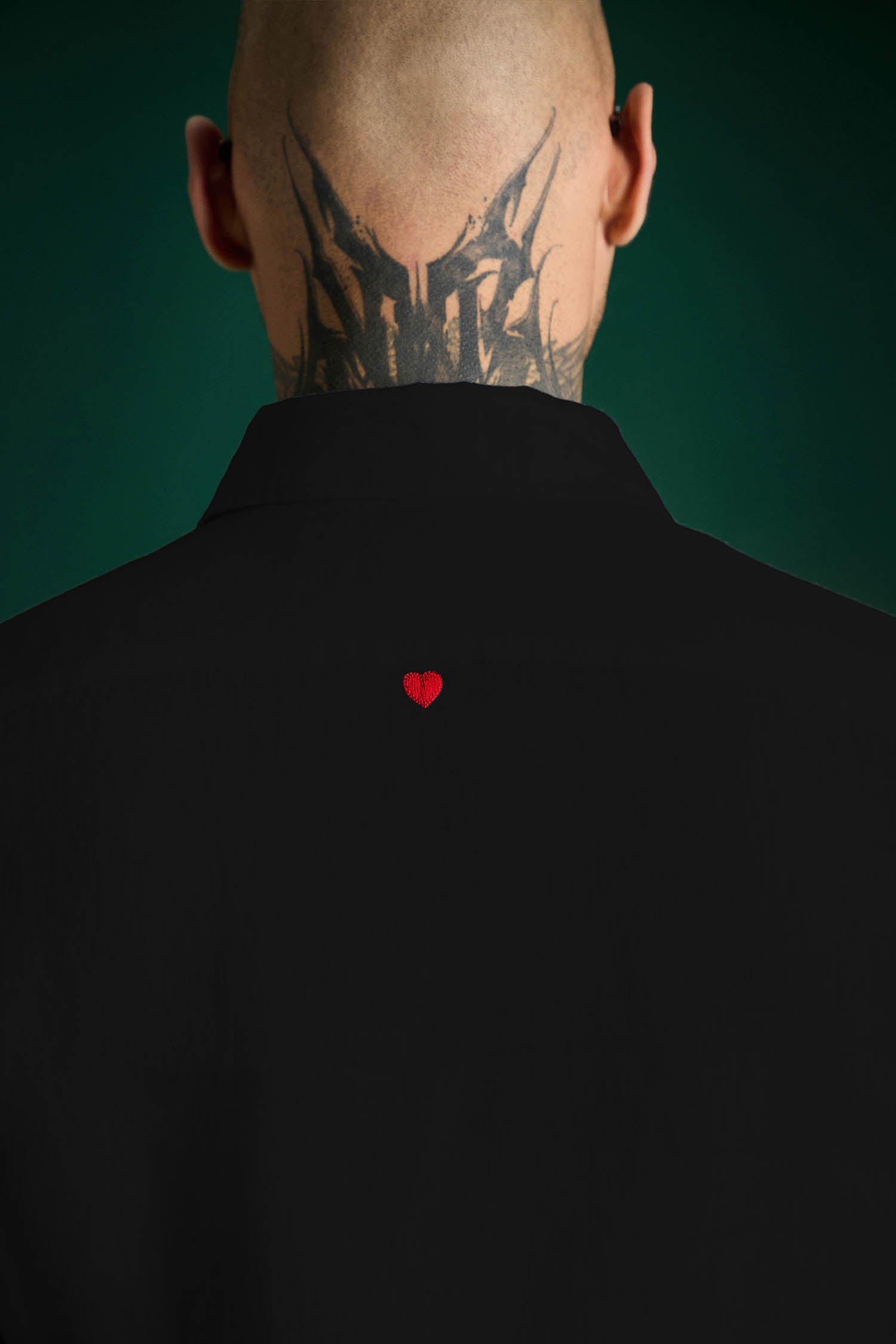 Heart Black Linen Shirt