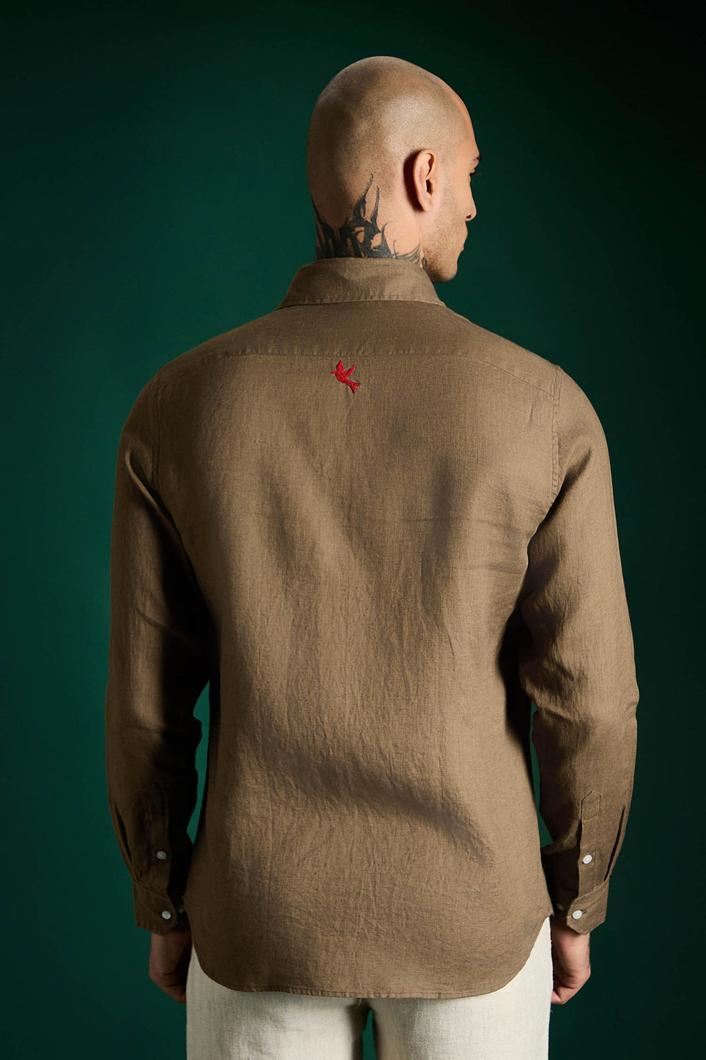 Bird Irish Linen Shirt - Cocoa Brown