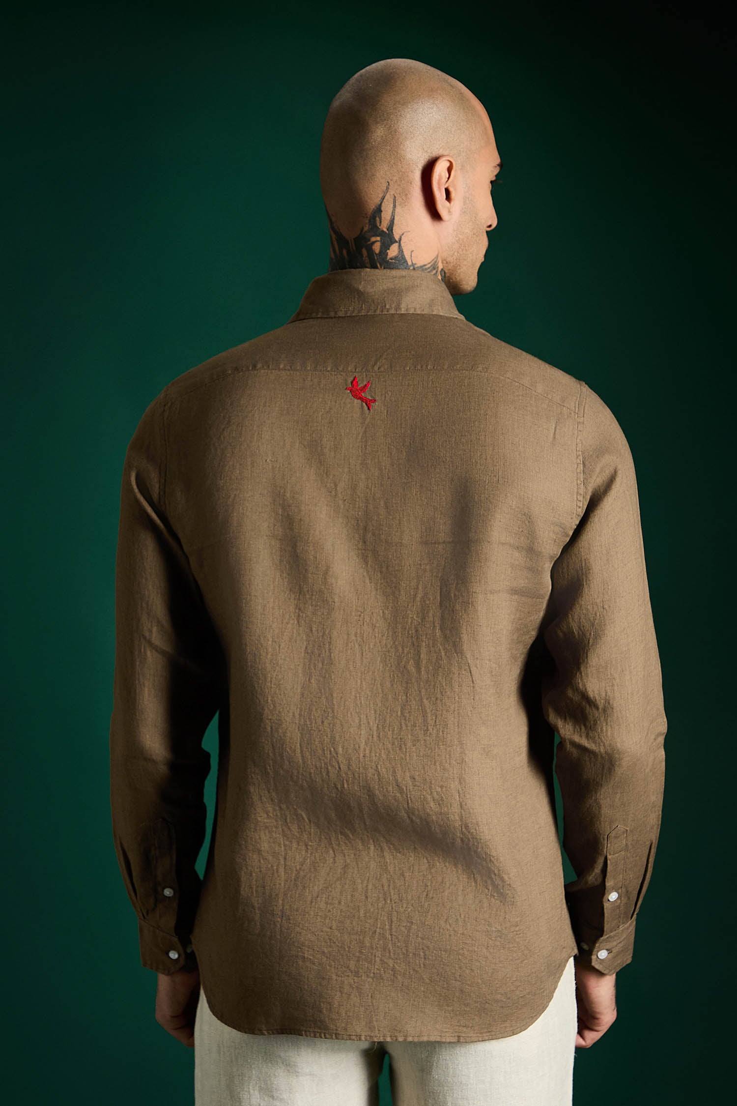Bird Irish Linen Shirt - Cocoa Brown