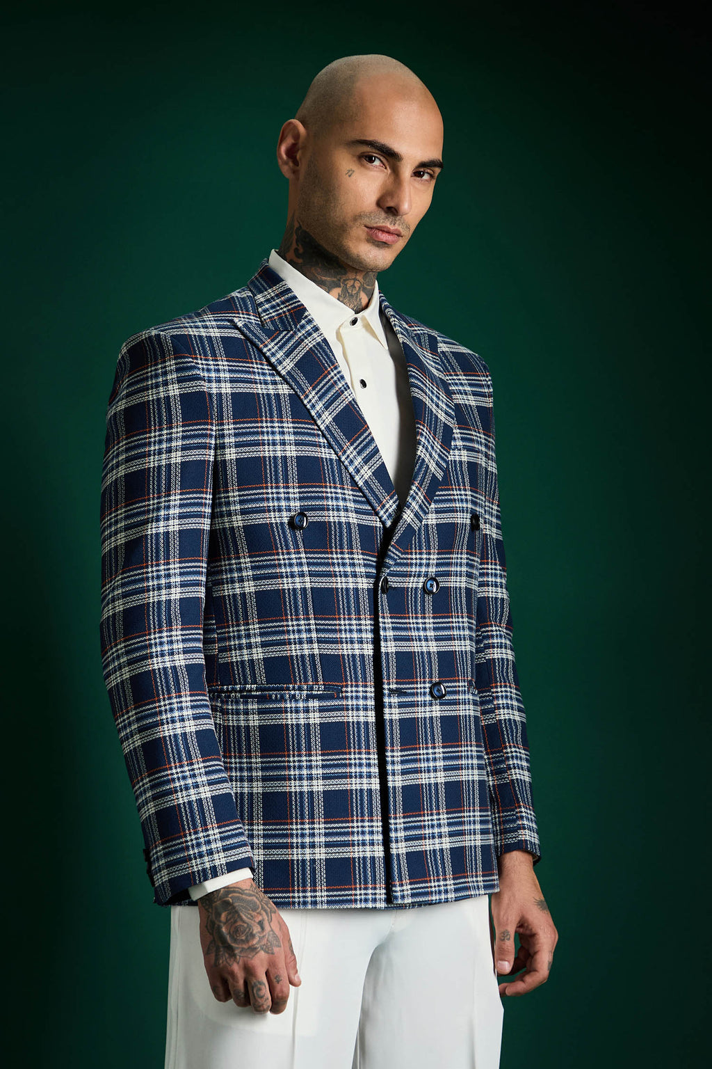 The Board Room Blazer Plaid Checks - Navy