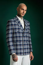 The Board Room Blazer Plaid Checks - Navy