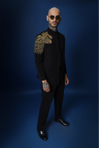 Narasimha Hand Embroidered Bandhgala - Black