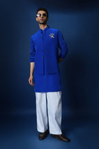 Gaj Bundi Kurta - Royal Blue