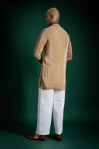 Quiet Chimes Hand Embroidered Designer Kurta - Camel