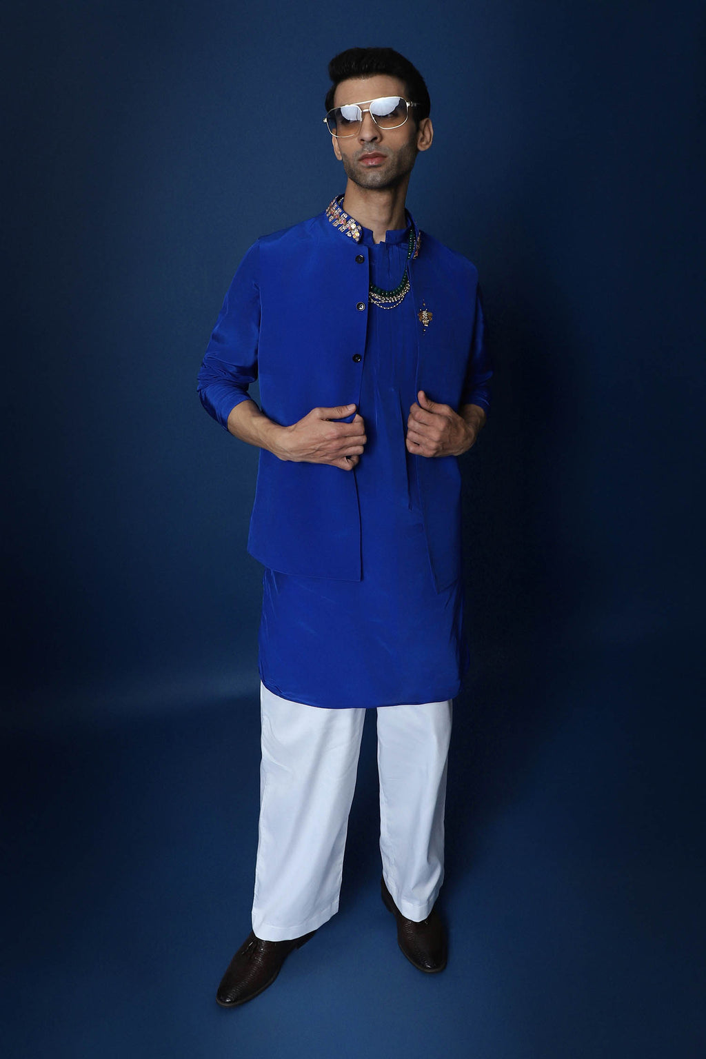 Bee Bundi Kurta - Royal Blue