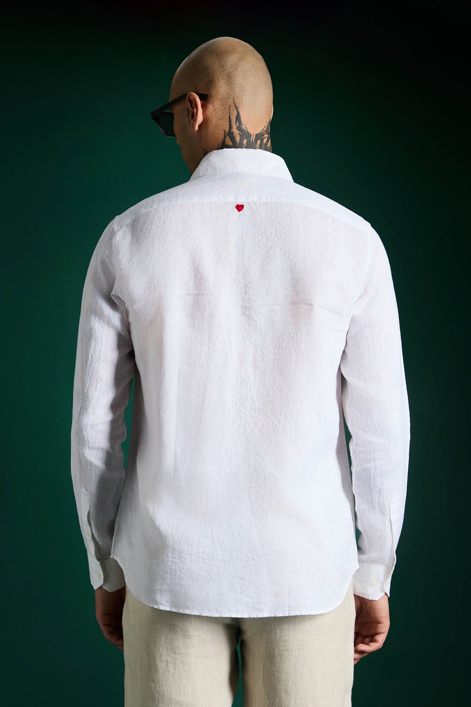 Heart Irish Linen Shirt - White
