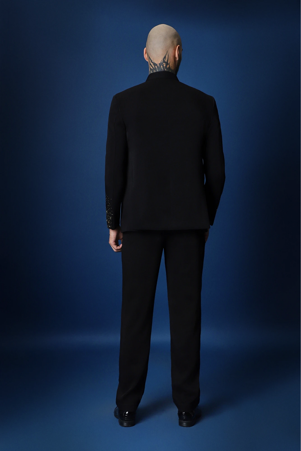 Celestial Rose Hand Embroidered Bandhgala - Black