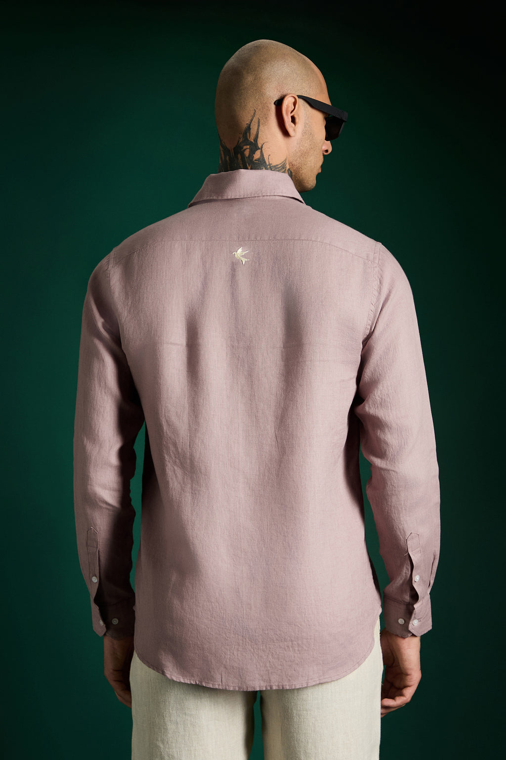 Bird Irish Linen Shirt - Dusky Pink