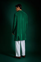 Echo Beads Hand Embroidered Designer Kurta - Bottle Green