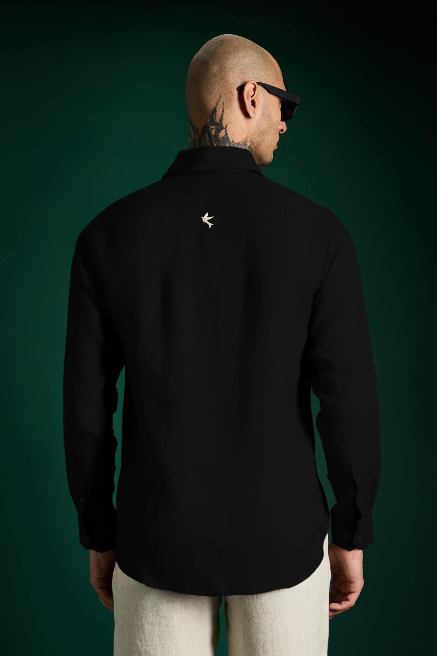 Bird Irish Linen Shirt - Black