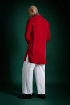 Botanic Hand Embroidered Designer Kurta - Red