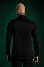 Forms- Hand Embroidered Designer Shirt - Black