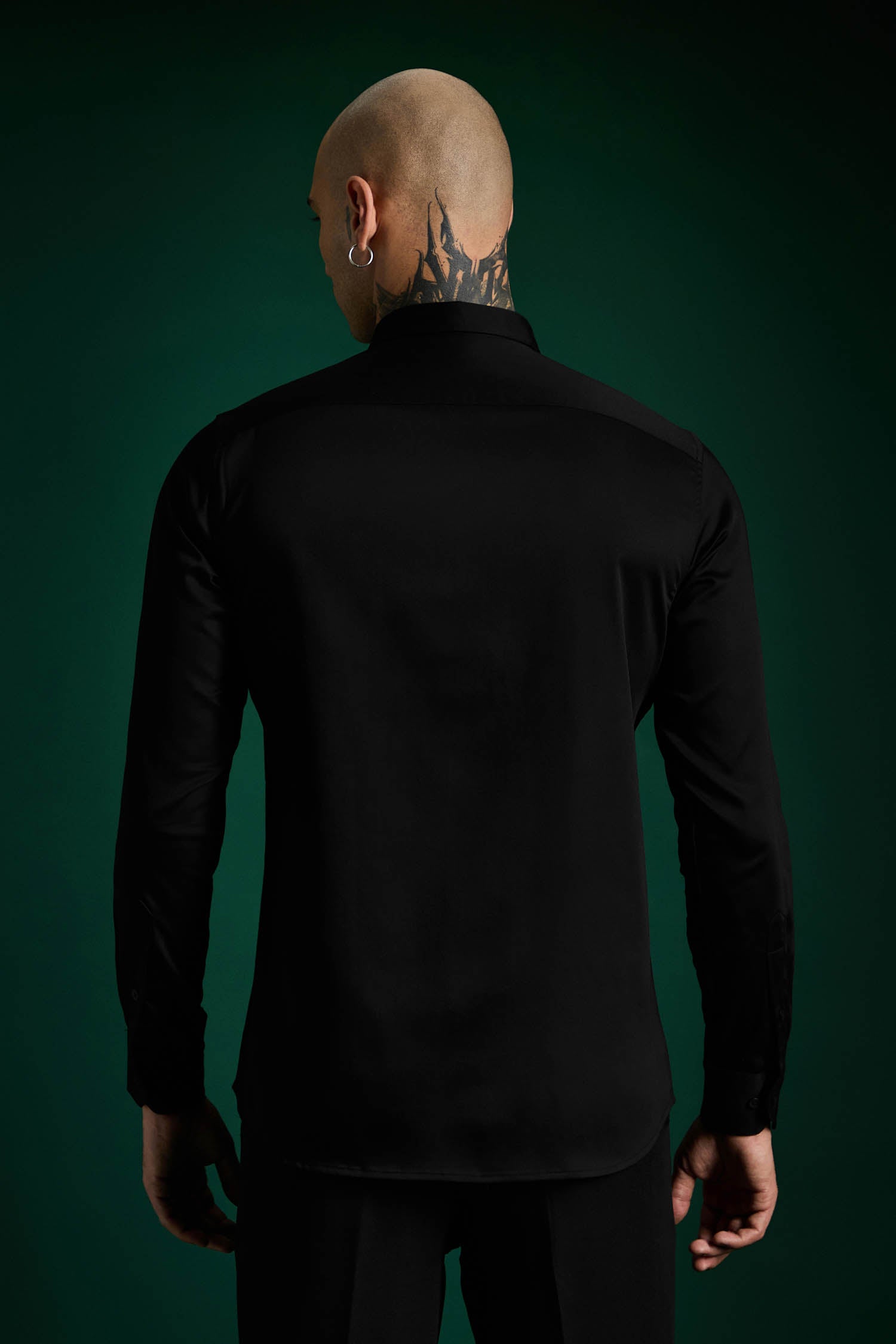 Forms- Hand Embroidered Designer Shirt - Black