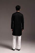 Swimming Tiger - Hand Embroidered Designer Kurta
