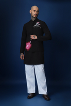 Solstice Hand Embroidered Bundi Set - Black