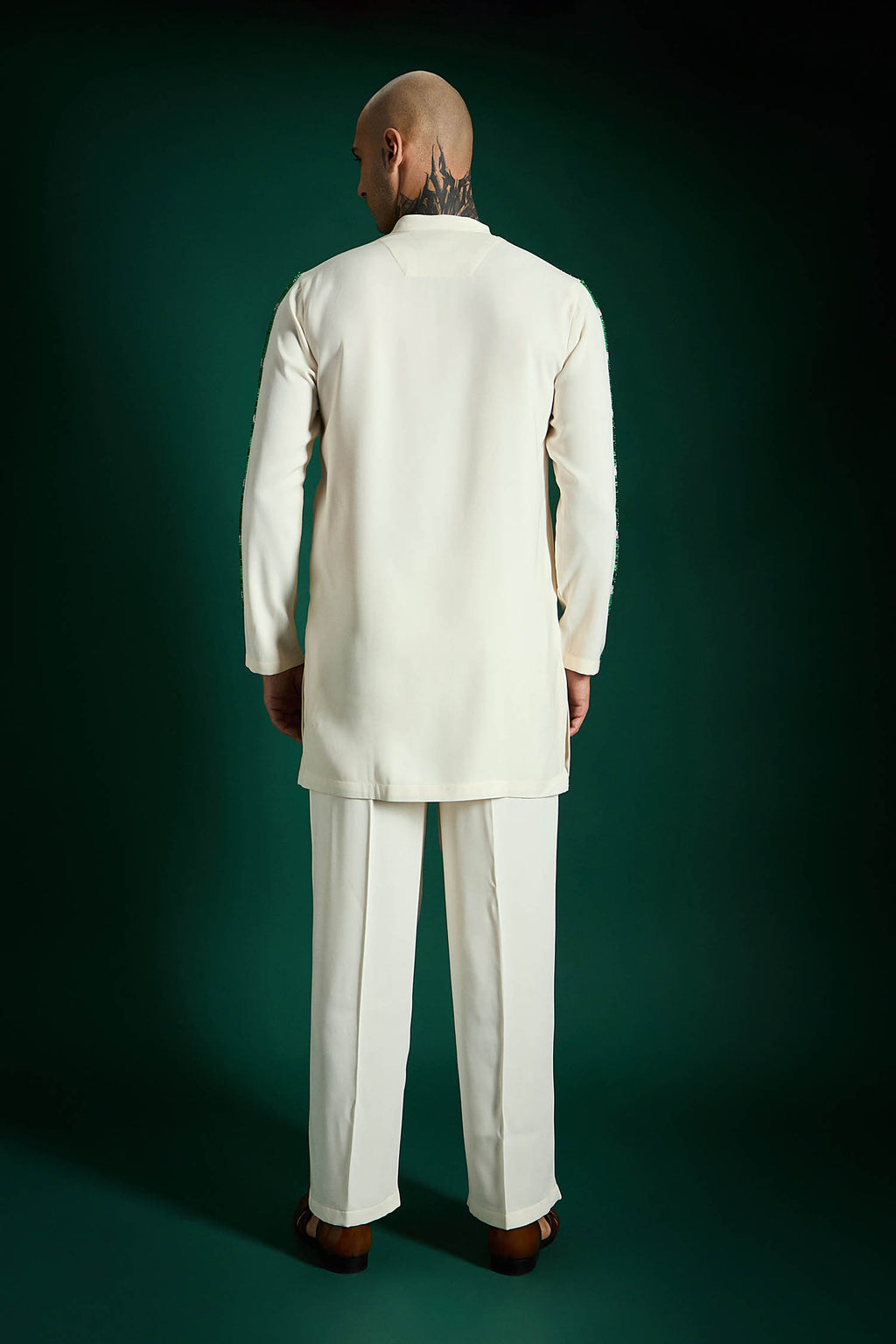 Cue Hand Embroidered Designer Kurta Set - Ivory