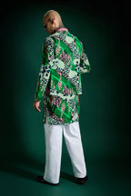 Banana Leaf Hand Embroidered Designer Bundi - Green