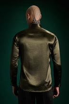 Bird Irish Linen Shirt - Olive Green