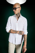 Heart Irish Linen Shirt - White