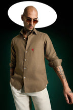 Bird Irish Linen Shirt - Cocoa Brown