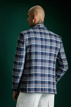 The Board Room Blazer Plaid Checks - Navy