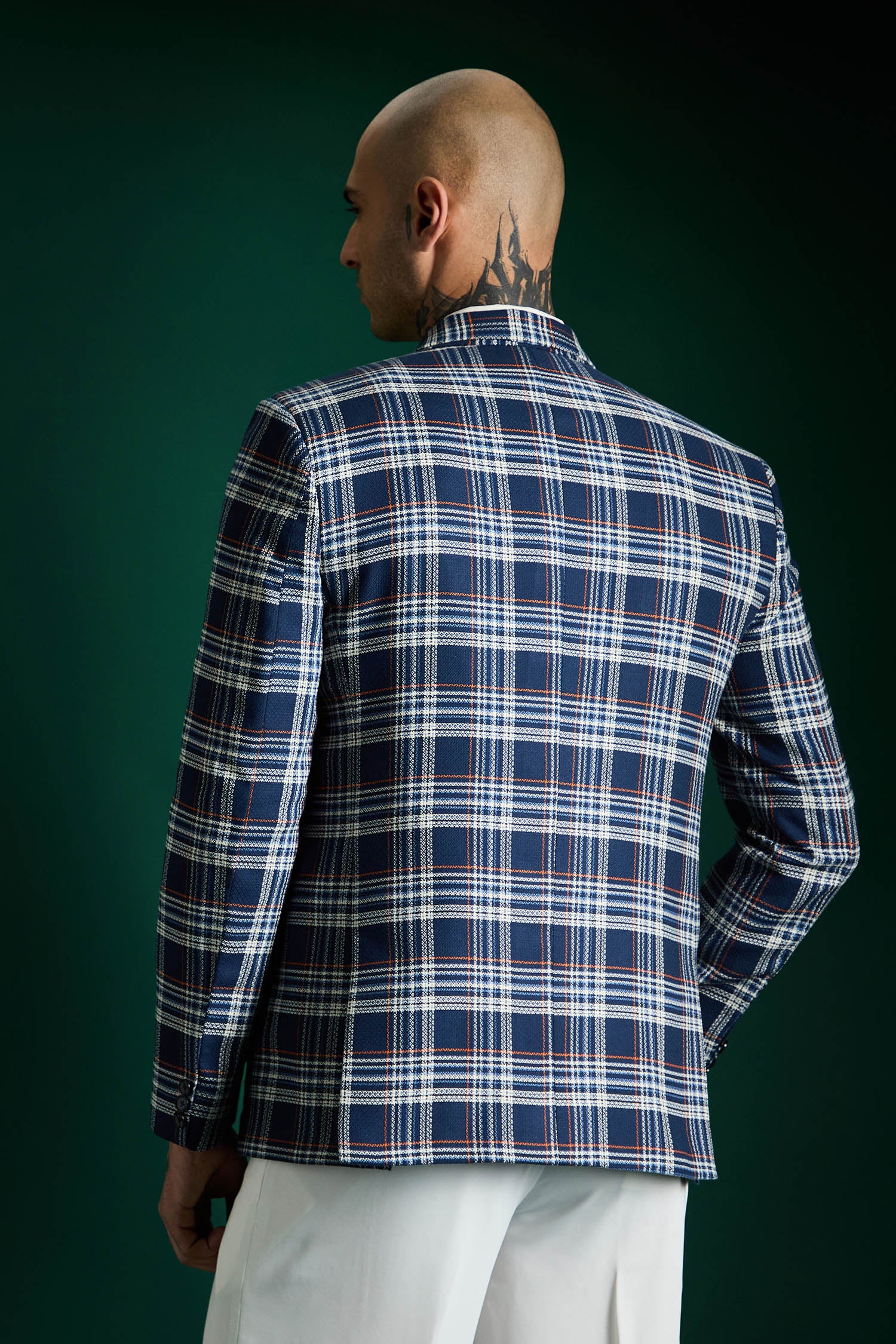 The Board Room Blazer Plaid Checks - Navy