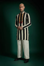 Regalia Hand Embroidered Designer Kurta - Black