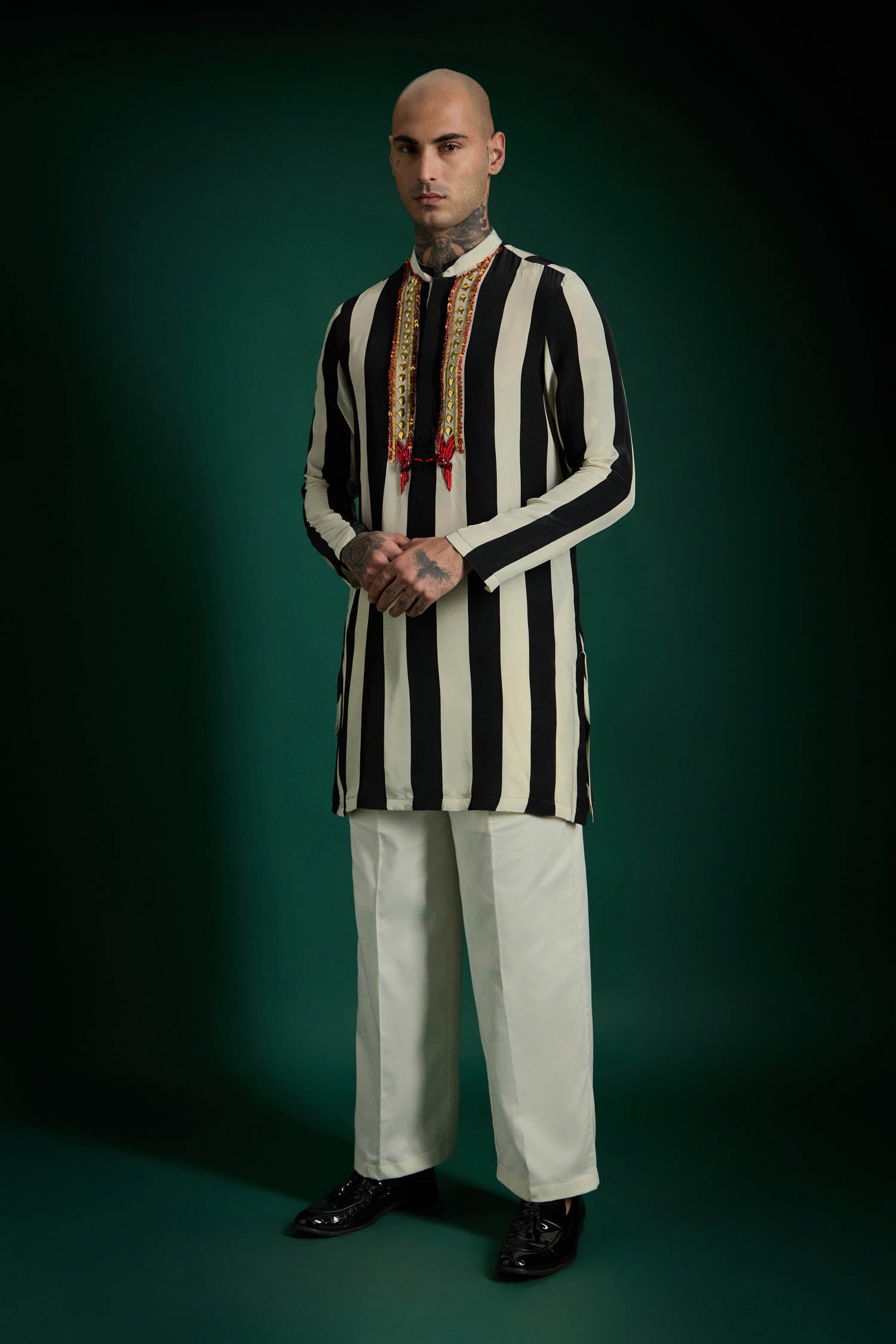 Regalia Hand Embroidered Designer Kurta - Black