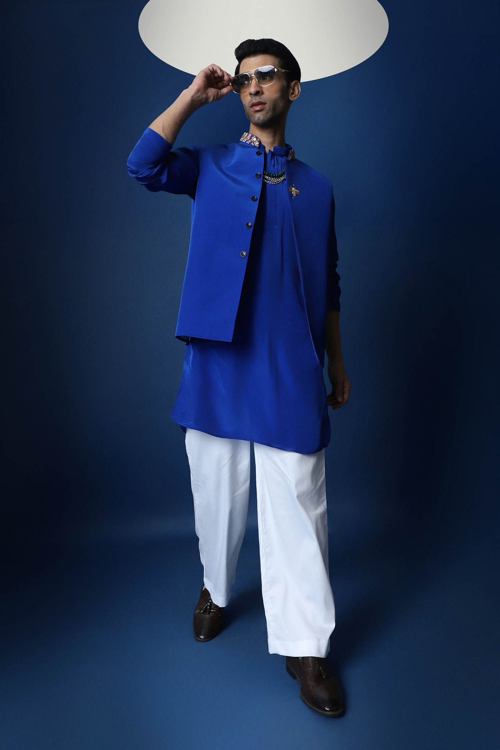 Bee Bundi Kurta - Royal Blue