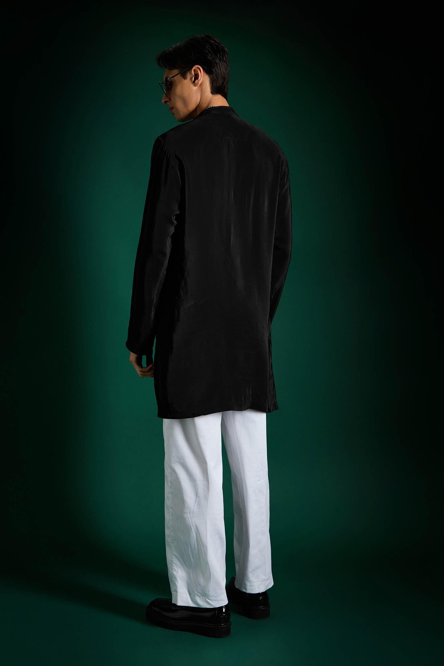 Lamina Hand Embroidered Designer Kurta - Black