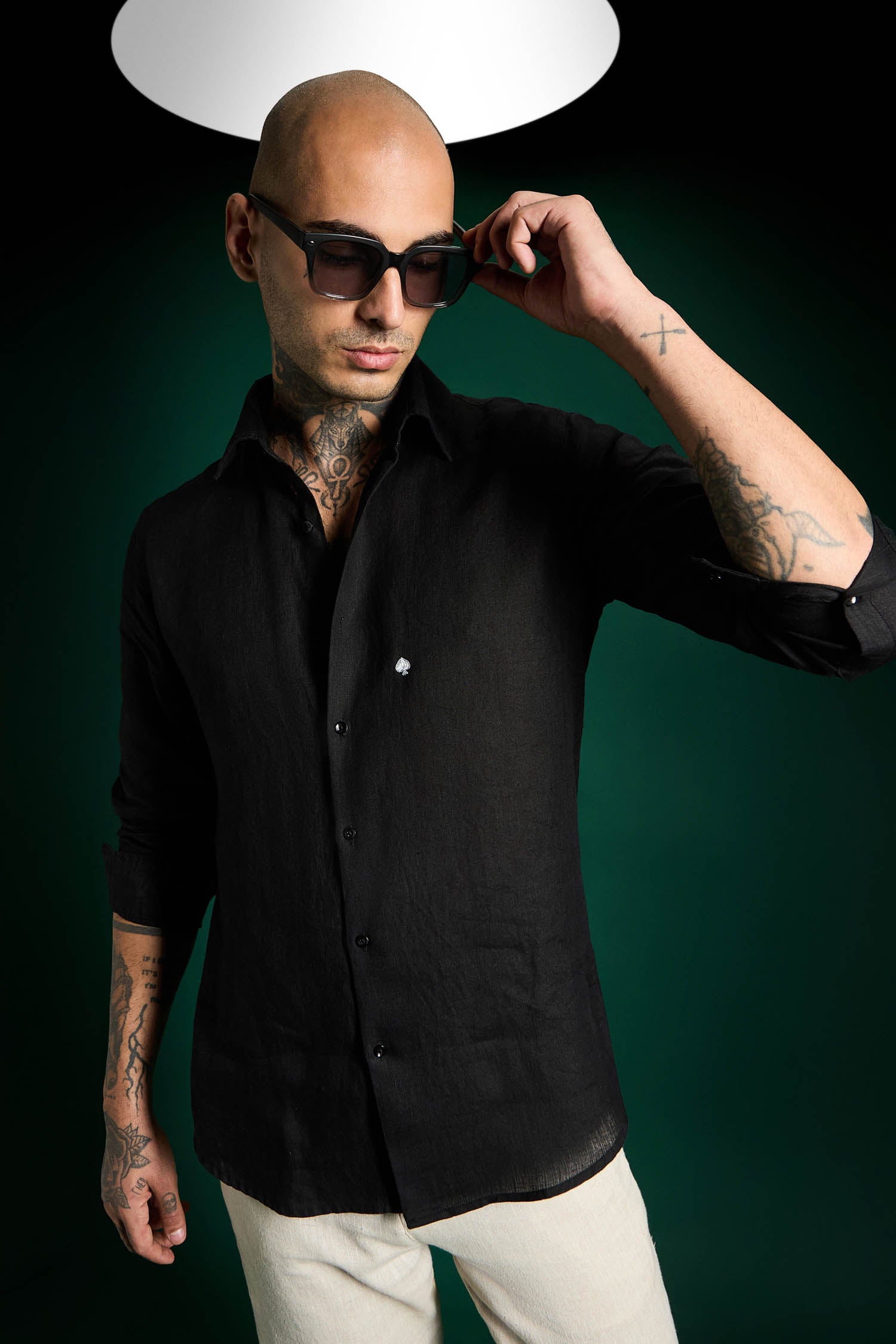 Spade Irish Linen Shirt - Black
