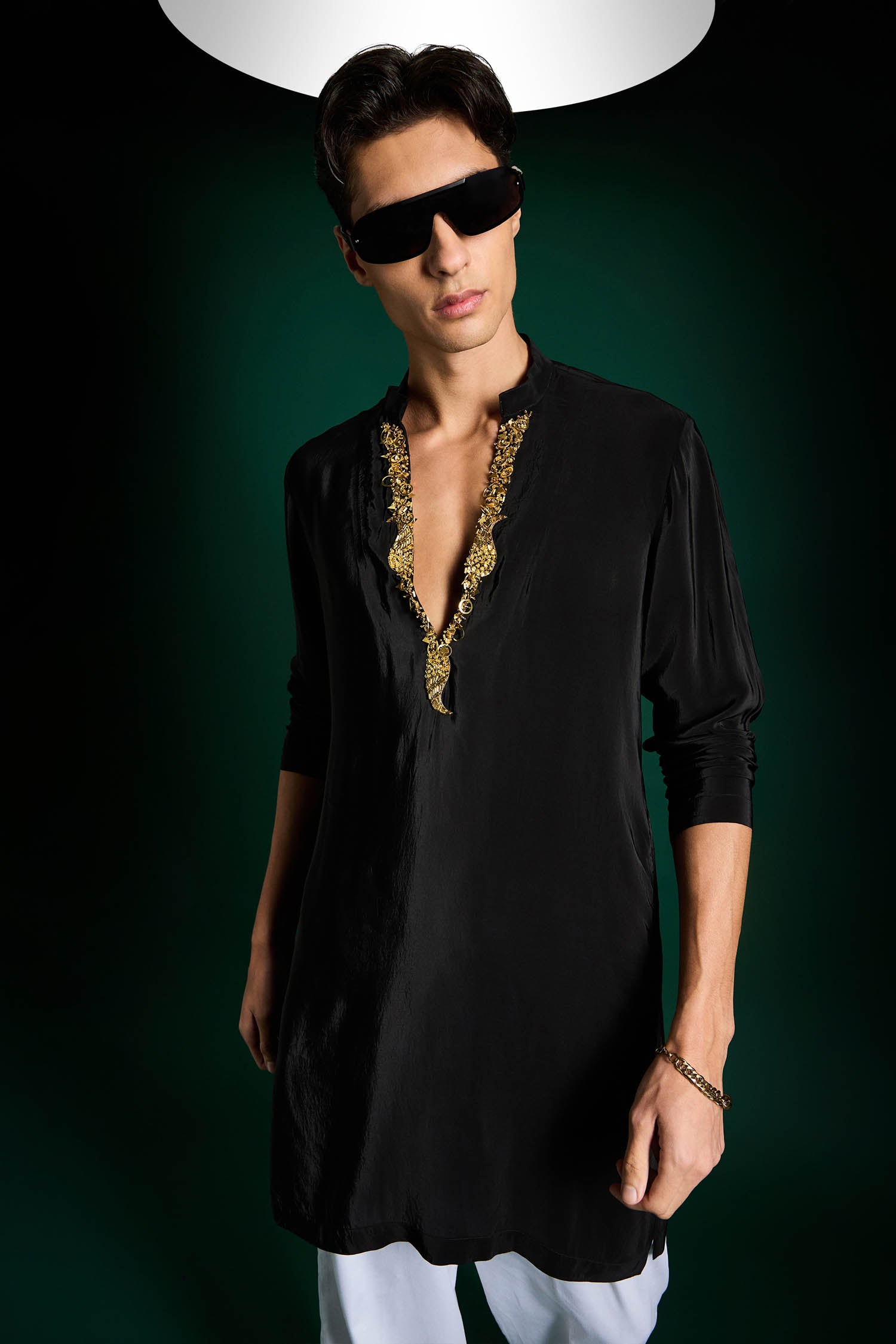 Echo Beads Hand Embroidered Designer Kurta - Black