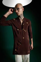 Soul Hand Embroidered Designer Kurta - Brown