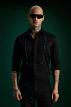 Forms- Hand Embroidered Designer Shirt - Black