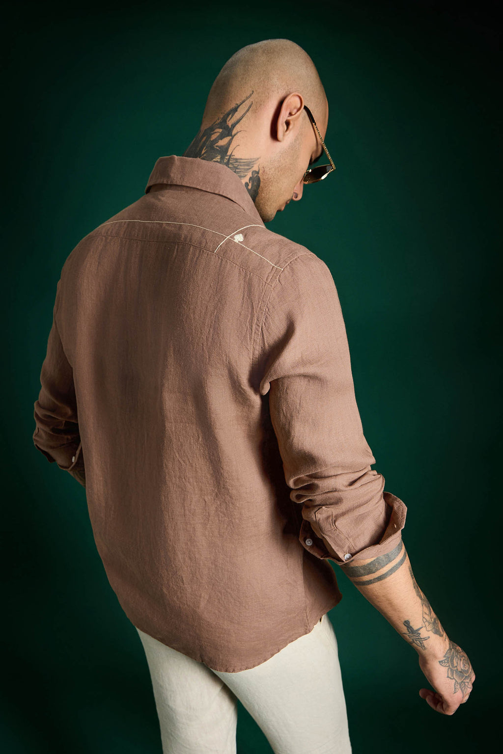 Irish Linen Shirt - Mocha Brown