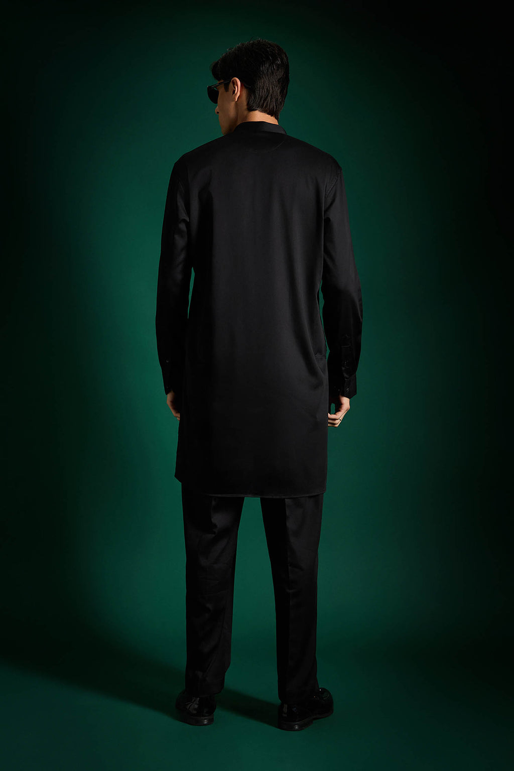 The King Hand Embroidered Designer Kurta - Black