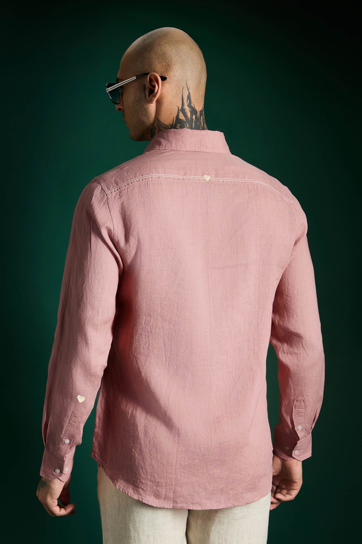 Irish Linen Shirt - Salmon Pink