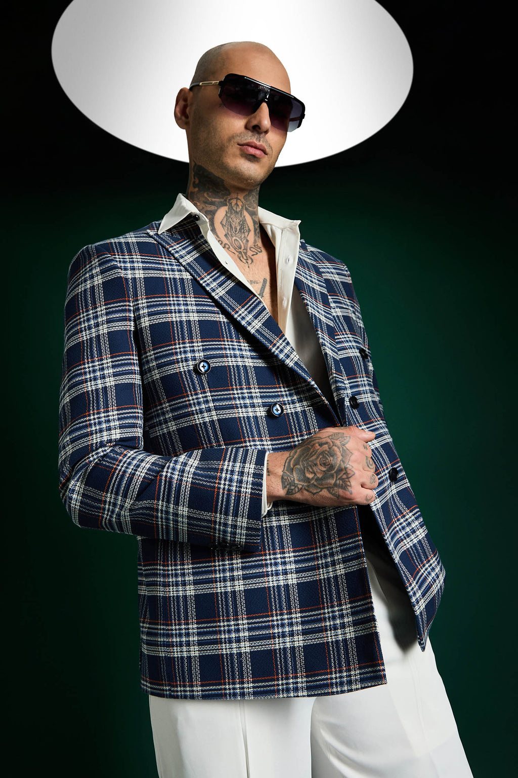 The Board Room Blazer Plaid Checks - Navy