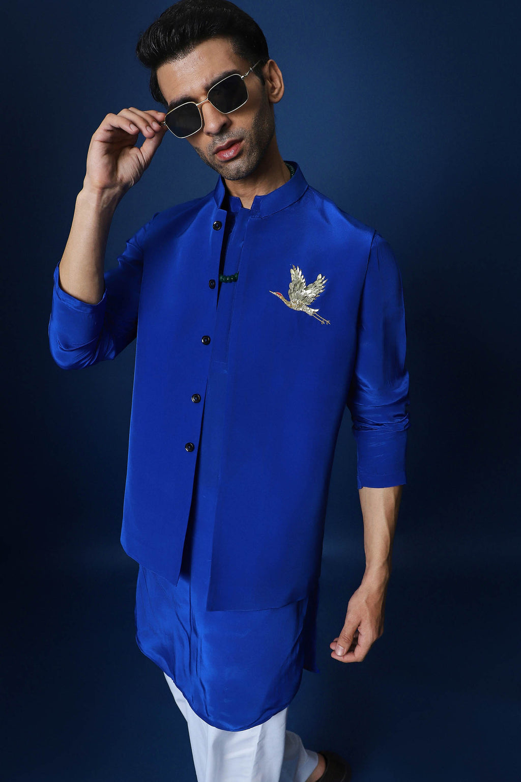 Egret Bundi Kurta - Royal Blue