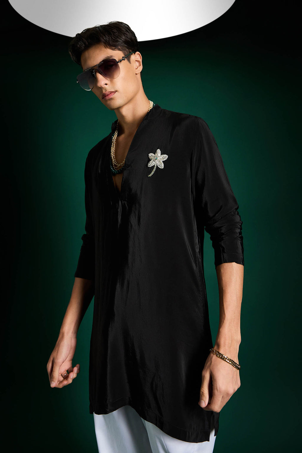 Lamina Hand Embroidered Designer Kurta - Black