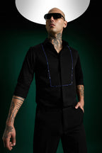 Forms- Hand Embroidered Designer Shirt - Black