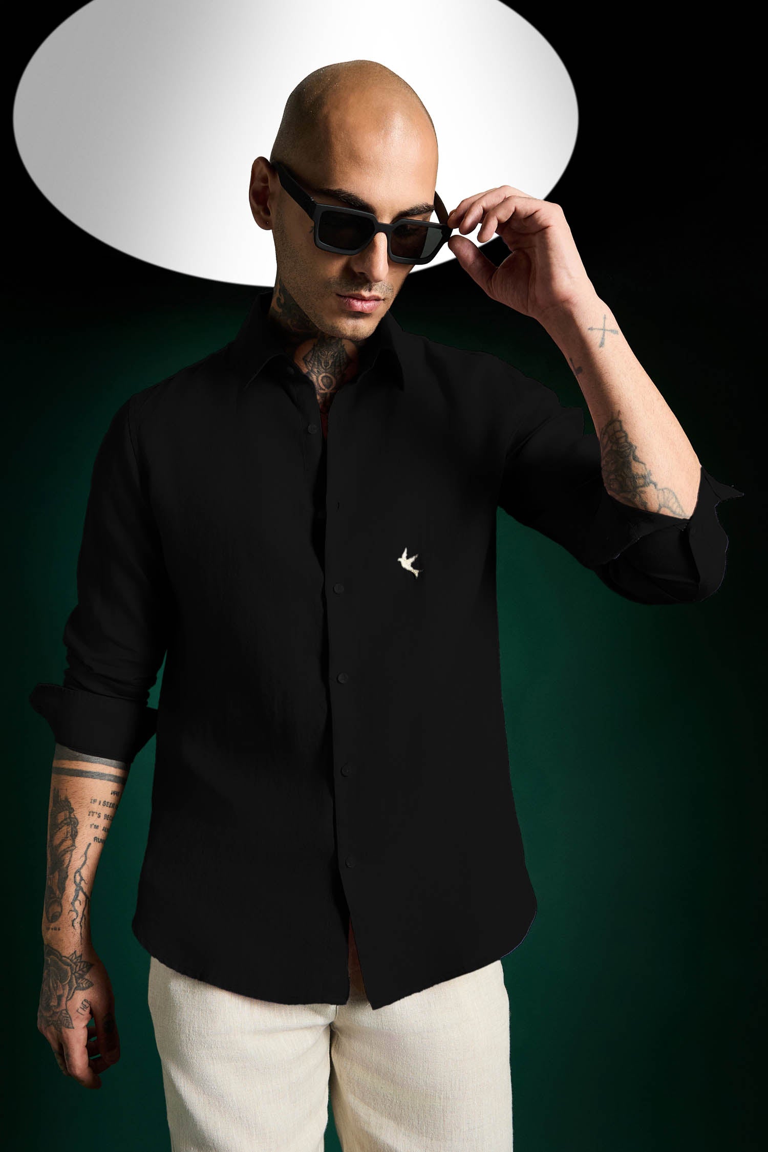 Bird Irish Linen Shirt - Black