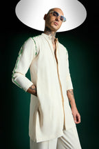 Cue Hand Embroidered Designer Kurta Set - Ivory